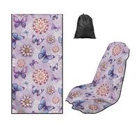 LACIYISON Boho Mandala Butterfly Print Front Seat Cover 61x31 Inches Universal Fit Car Seat Towel Cover, Multi-Purpose Sweat Towel for Yoga, Picnic, 2 Pack