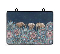 LACIYISON Boho Mandala Elephant Print Stove Top Cover, Heat Resistant Stove Top Covers for Electric Stove Protector, Waterproof Heat Resistant Grill Table Mat, Under Blackstone Griddle BBQ Mat