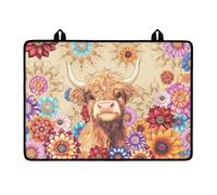 LACIYISON Boho Mandala Highland Cattle Pattern Stove Top Cover Electric Stove Top Cover, Waterproof Stove Cover, 29.18" x 20.96" Electric Stove Cover with Hanging Loops