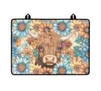 LACIYISON Boho Mandala Highland Cattle Print Stove Top Cover, Heat Resistant Stove Top Covers for Electric Stove Protector, Waterproof Heat Resistant Grill Table Mat, Under Blackstone Griddle BBQ Mat