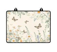 LACIYISON Butterfly Daisy Lavender Pattern Silicone Glass Top Stove Cover Protector, Ceramic Stove Top Cover, Electric Stove Top Cover, Large Dish Drying Mat, Heat Resistant Silicone Stove Mat