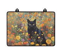 LACIYISON Cat Flower Pattern Stove Cover for Electric Stove, Foldable Stove Top Cover for Glass Top, Heat Rubber Mat Cooktop Cover Top Protector with Hanging Loops, 29.18" x 20.96"