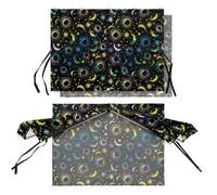 LACIYISON Colorful Sun Moon Star Print Car Window Shades for Baby Auto Sun Shades with 5 Magnets, Blackout & See-Through Car Curtain for Side Windows, Auto Interior Accessories for Kids Sleeping