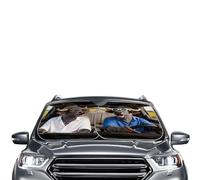 LACIYISON Cow Driving Print Windshield Sun Shade 2pcs Foldable Car Sunshade for Front Window Shades Reflect UV and Heat Sun Visor Accessories Interior Universal Sunshade