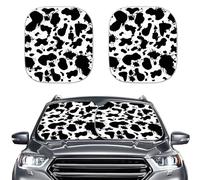 LACIYISON Cow Spot Print 2 PCS Car Windshield Sun Shade Foldable Sun Heat and UV Rays Blocker 28.5"×25.5" Car Front Window Sunshade Protector, Universal Vehicle Interior Accessories