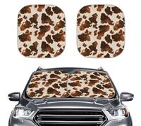 LACIYISON Cow Spot Print Front Windshield Sunshade Foldable 2-Piece Car Sunshades Reflect UV and Heat Universal Fit Keep Your Vehicle Cool for Truck