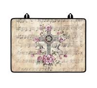 LACIYISON Cross Hummingbird Flower Print Stove Top Covers for Electric Stove, Music Note Waterproof Silicone Glass Stove Top Protector, Dish Drying Mats for Kitchen, Coffee Mat