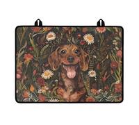 LACIYISON Dachshund Daisy Print Silicone Glass Top Stove Cover Protector, Ceramic Stove Top Cover, Electric Stove Top Cover, Large Dish Drying Mat, Heat Resistant Silicone Stove Mat