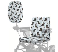 LACIYISON Dachshund Paws Stripe Print Electric Mobility Scooter Seat Cover Wheelchair Seat Protector Accessories for Electric Wheelchairs Heavy Duty Mobility Scooter for Elderly Disable