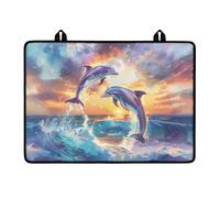 LACIYISON Dolphin Sunset Print Electric Stove Top Covers, Heat Resistant No Crease Ceramic Glass, Induction, Cook Top, Flat RV Range Covers Protector, Dish Drying Mat for Kitchen Appliances