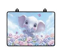 LACIYISON Elephants Butterfly Hydrangea Flower Print Stove Top Covers, Waterproof Electric Glass Top Stove Cover, Large Cooktop Protects for Glass Top Electric Stove