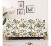 LACIYISON Hibiscus Butterfly Print Sofa Slipcover Breathable Non-Skid Sofa Cover Washable Durable Furniture Protector with Elastic Bottom 1 Piece Couch Chair Cover for Pets Kids