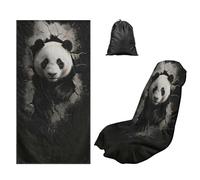 LACIYISON Panda Pattern Car Seat Towel Cover with Sweat Absorption, Soft and Washable Auto Seat Cover, Portable Athletic Running Towel for Hot Yoga, Gym, Workouts, 2 Pack