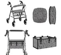 LACIYISON Rollator Walker Accessories Set, Breathable Walker Seat Cover Backrest Cover, Replacement Under-Seat Storage Bag for Elderly