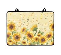 LACIYISON Sunflower Music Note Print Stove Top Mat for Electric Stove, Scratch-Resistant Cooktop Oven Mat 29.18 x 20.96 inches Heat Resistant Kitchen Stove Cover for Electric Stove