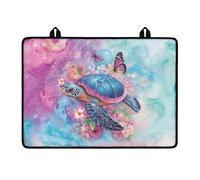 LACIYISON Turtle Butterfly Marble Pattern Heat-Resistant Silicone Induction CooktopMat, Cherry Blossom Fireproof Stove Top Cover for Electric Stove, 29 x 21 inch Cooktop Protector with Hanging Loops