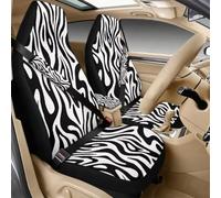 LACIYISON Zebra Stripe Print Auto Seat Covers with Car Center Console Cover, Belt Cover PU Leather Breathable Comfortable Car Accessories Set Universal Fit for Sedan,SUV