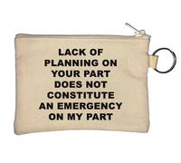Lack of Planning On Your Part Key Chain Coin Purse Beige