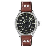 Laco 1925 Men's Automatic Watch with Black Dial Analogue Display and Brown Leather Strap 861690