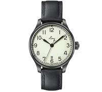 Laco Marineuhr Casablanca 862115 Women's and Men's Watch, Black Leather Strap, Sapphire Glass, Diameter 39 mm, Miyota 821 A Automatic with Case, Strap.