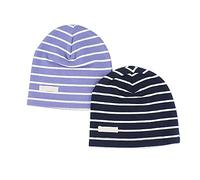 LACOFIA 2 Pack Baby Beanie Hat Kids Super Soft Cotton Cap Boys Knit Hats Stripe 7 Months to 2 Years M
