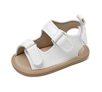 LACOFIA Baby Boy's Sandals Infant Breathable Summer First Walking Shoes with Anti-Slip Soft Sole White 3-6 Months