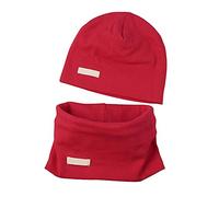 LACOFIA Baby Girls Beanie Hat and Collar Scarf Set Kids Super Soft Cotton Cap Infant Knit Hats and Bandana Scarves 2 Pack Red 3-7 Years L