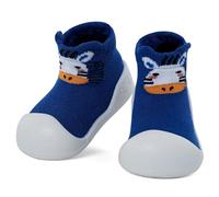 LACOFIA Baby Sock Shoes Infant Toddler Boy's Girl's Slipper Socks Soft Sole with Grips First Walking Shoes with Anti-Slip Rubber Sole Blue 6-9 Months