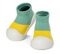 LACOFIA Baby Sock Shoes Infant Toddler Boy's Girl's Slipper Socks Soft Sole with Grips First Walking Shoes with Anti-Slip Rubber Sole Green+Yellow 9-12 Months