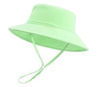 LACOFIA Baby Sun Hat Infant Boy's Girl's Bucket Hat Summer Wide Brim Adjustable Hat for Outdoor Swim Beach Pool Light Green 0-6 Months