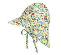 LACOFIA Baby Sun Protection Beach Hat Toddler Super Soft Adjustable Flap Cap Kids Summer Visor Cap Crab 6-18 Months