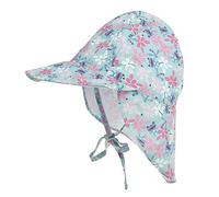 LACOFIA Baby Sun Protection Beach Hat Toddler Super Soft Adjustable Flap Cap Kids Summer Visor Cap Frog 6-18 Months