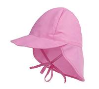 LACOFIA Baby Sun Protection Beach Hat Toddler Super Soft Adjustable Flap Cap Kids Summer Visor Cap Pink 6-18 Months