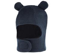 LACOFIA Baby Winter Warm Hat Hooded Scarf Toddler Boys Beanie Earflap Caps Knit Kids Windproof Hood Bear Hat with Ears Navyblue 6-12 Months S