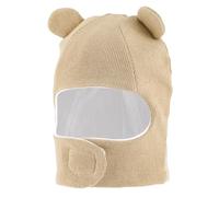 LACOFIA Baby Winter Warm Hat Hooded Scarf Toddler Boys Beanie Earflap Caps Knit Kids Windproof Hood Bear Hat with Ears Khaki 2-4 Years L