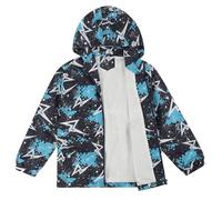 LACOFIA Boys Waterproof Jacket Kids Windbreaker School Hooded Coat Mesh Lined Lightweight Raincoat for Children White Lightning 3-4 Years