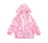 LACOFIA Girls Waterproof Jacket Kids Lightweight Raincoat Red 11-12 Years