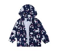 LACOFIA Girls Waterproof Jacket Kids Raincoat Navyblue 5-6 Years