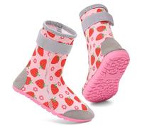LACOFIA Kids Water Shoes Barefoot Aqua Sock Red Strawberry 8/8.5