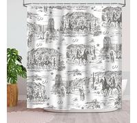 Lacoiime Western Cowboy Shower Curtain, Southwestern Desert Cowboy Shower Curtains for Bathroom, Wild Southwest Cowboy Bathroom Decor West Theme Fabric Bathroom Accessories with 12 Hooks