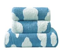 Lacomfy Bath Towels Set Colorful Cloud Soft Bath Towels Absorbent Decorative Hand Towels Velvet Bath Towel and Hand Towels for Bathroom Shower Spa (Blue)