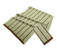 Lacomfy Green & Coffee Two-Tone Striped Hand Towels Super Soft & Absorbent Cotton Bathroom Towel Lightweight Quick Drying Towels Set for Spa Kitchen Sport, Moss Green, 14 x 30 Inch
