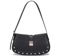LACOMILA Y2K Purse Small Shoulder Bag for Women Goth Emo Punk Purse with Studded Rivet Design, Black, S, Y2k Punk Purse for Women