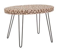laconia oval wooden side table with hairpin legs in natural