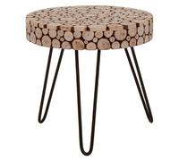 laconia round wooden side table with hairpin legs in natural