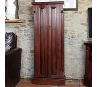 laconia wooden cd dvd storage cupboard with 2 doors in mahogany