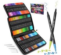 Laconile 72 Dual Tip Brush Pens Art Markers for Artists,Fineliners Felt Pens Colouring Pens for Adult Colouring Books Calligraphy Drawing Sketching