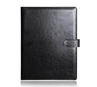 Laconile A4 Clipboard Folder Portfolio Multi-Functional Faux Leather Sturdy Clip Board Folder for Office Writing Pads Legal Paper (Black)