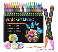 Laconile Acrylic Paint Pens for rock Painting,36 Fine Tip Paint Markers for Wood Glass Stone Wood Ceramic,Acrylic Marker Pens for For Christmas Easter Egg DIY Crafts