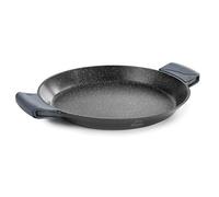 Lacor 25432 Paella Pan with Silicone Handles, Non-Stick Coating, Suitable for Induction, Eco-Friendly, PFOA , Cast Aluminium, 32 cm, Black